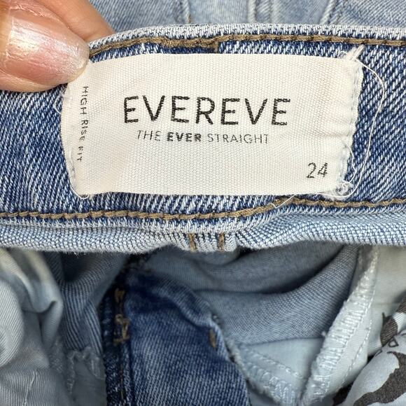 Evereve Jeans Women's 24 (0) Light Blue High Rise Fit Ever Straight Skinny Leg - Picture 5 of 14